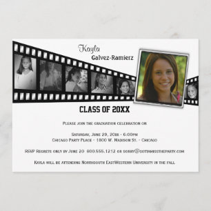 Foto van Retro Film Strip Gradution Party Invite Kaart
