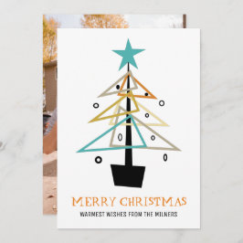 Foto van Retro Kerstboom uit de middeleeuwse feest Feestdagenkaart