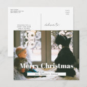 Foto van Retro Merry-kerstfamilie Briefkaart (Voorkant / Achterkant)