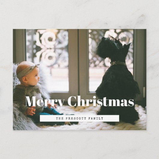 Foto van Retro Merry-kerstfamilie Briefkaart (Voorkant)