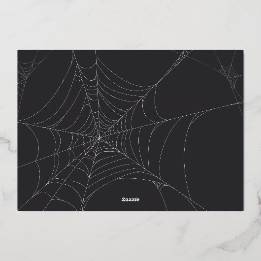 Foto van Retro Script Halloween Folie Feestdagenkaart (Achterkant)