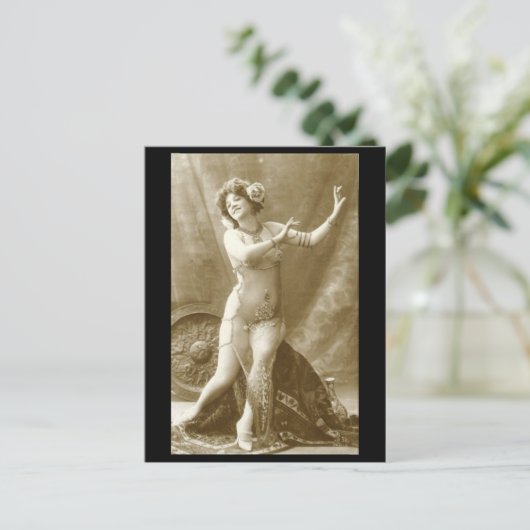 Foto van risque Dancing girl Briefkaart (Staand voorkant)