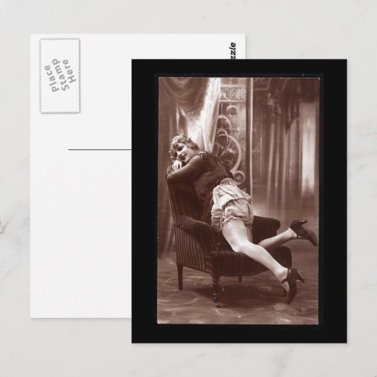 foto van risque meisje briefkaart (Voorkant / Achterkant)