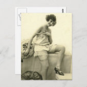 Foto van Risque  meisje Franse foto Briefkaart (Voorkant / Achterkant)