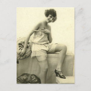 Foto van Risque  meisje Franse foto Briefkaart