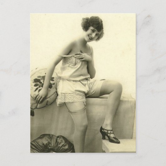 Foto van Risque  meisje Franse foto Briefkaart (Voorkant)