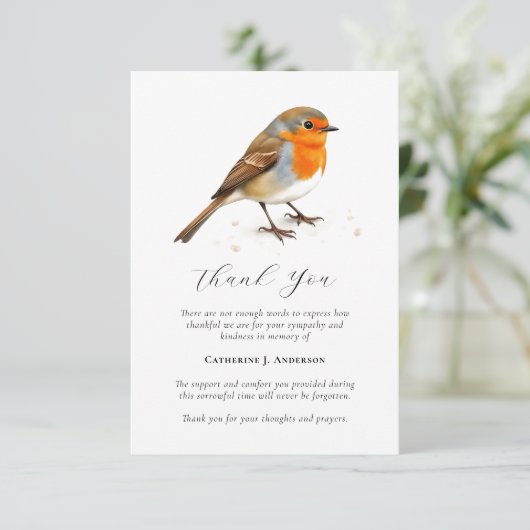 Foto van Robin Sympathy Funeral Memorial Bedankkaart (Staand voorkant)
