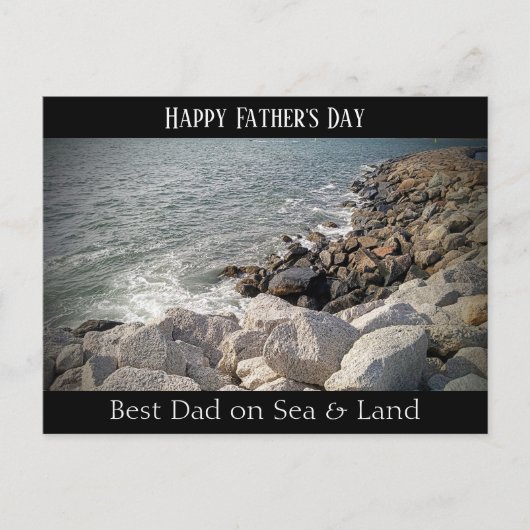 Foto van Rocky Ocean Shore Best Dad Briefkaart (Voorkant)