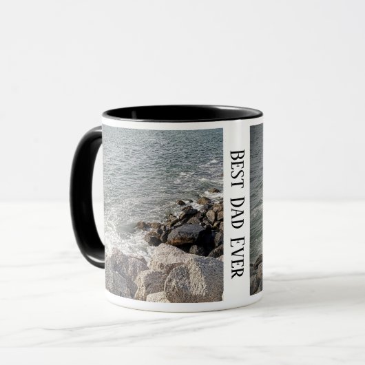 Foto van Rocky Ocean Shore Best Pap Ever Mok (Voorkant links)