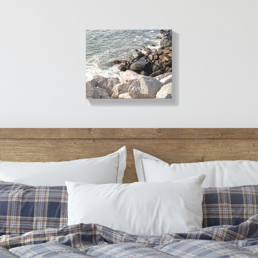 Foto van Rocky Ocean Shore Canvas Afdruk (Insitu (Slaapkamer))
