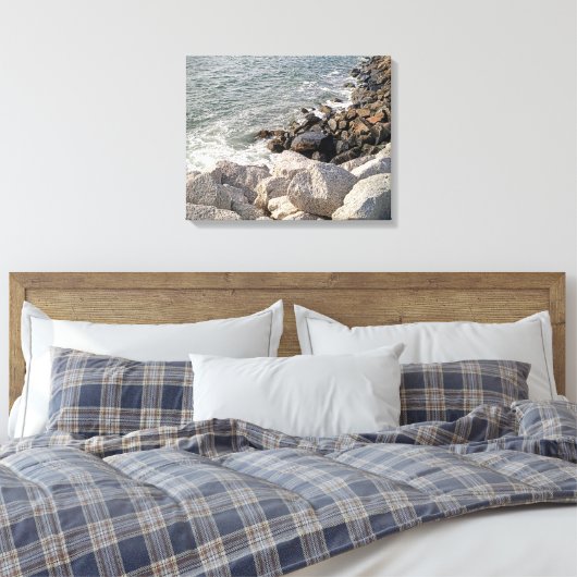 Foto van Rocky Ocean Shore Canvas Afdruk (Insitu (Slaapkamer))