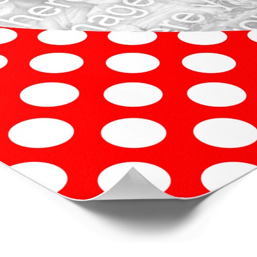 Foto van rode en witte poka Dot Heart Poster (Hoek)