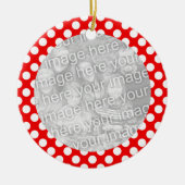 Foto van rode en witte poka keramisch ornament (Voorkant)