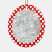 Foto van rode en witte poka keramisch ornament (Links)