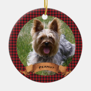 Foto van rode en zwarte buffelplaat keramisch ornament