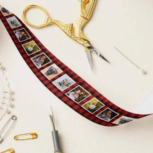 Foto van rode en zwarte buffels satijnen lint