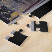 Foto van rode kajuittrein legpuzzel (Zijkant)