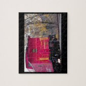 Foto van rode kajuittrein legpuzzel (Verticaal)