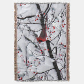Foto van rode kardinaalsneeuwboom deken (Voorkant Verticaal)