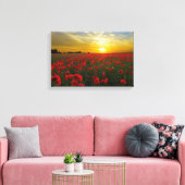 Foto van rode klaproos wilde bloemen canvas afdruk (Insitu (Woonkamer))