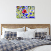 Foto van rode klaproos wilde bloemen canvas afdruk (Insitu (Slaapkamer))