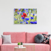 Foto van rode klaproos wilde bloemen canvas afdruk (Insitu (Woonkamer))