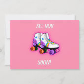 Foto van Roller verjaardagsuitnodiging Meisjesfees Kaart (Achterkant)