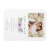 Foto van Romantic Paarse Shades Rozen Wreath Weddi Magneet (Horizontaal)