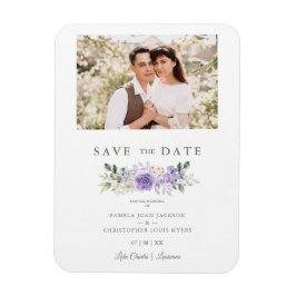 Foto van Romantic Paarse Shades Rozen Wreath Weddi Magneet