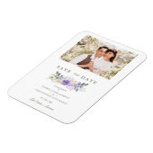 Foto van Romantic Paarse Shades Rozen Wreath Weddi Magneet (Linkerzijde)