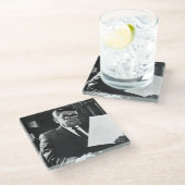 Foto van Ronald Reagan Glazen Onderzetter (Schuin)