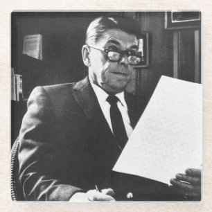 Foto van Ronald Reagan Glazen Onderzetter