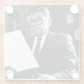 Foto van Ronald Reagan Glazen Onderzetter (Achterkant)