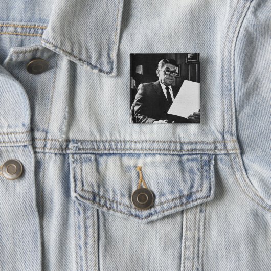 Foto van Ronald Reagan Vierkante Button 5,1 Cm (In situ)