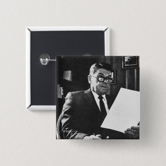 Foto van Ronald Reagan Vierkante Button 5,1 Cm (Voorkant /achterkant)