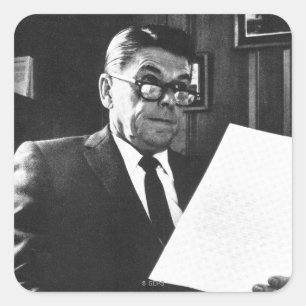Foto van Ronald Reagan Vierkante Sticker