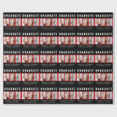 Foto van rood en zwart Afstuderen Cadeaupapier (Vlak)