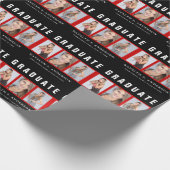 Foto van rood en zwart Afstuderen Cadeaupapier (Hoek)
