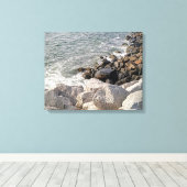 Foto van rotsachtige Atlantische Oceaan-kust Canvas Afdruk (Insitu (Houten vloer))