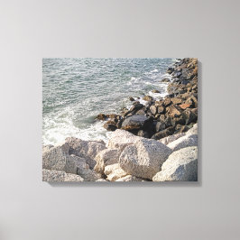 Foto van rotsachtige oceaan kust canvas afdruk