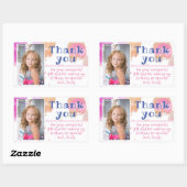 Foto van roze belletjes Girly Dag Dank je Rechthoekige Sticker (Vel)