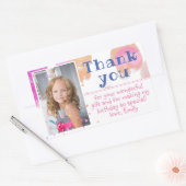 Foto van roze belletjes Girly Dag Dank je Rechthoekige Sticker (Envelop)