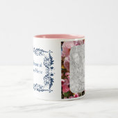 Foto van roze bloesems tweekleurige koffiemok (Center)