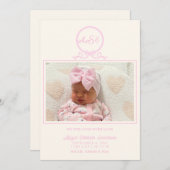 Foto van roze Bow - Aankondiging van geboorte (Voorkant / Achterkant)