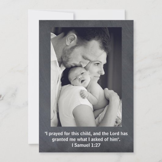 Foto van Roze Chalkboard - Aankondiging geboorte (Achterkant)