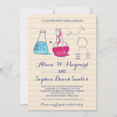 Foto van Roze en Blue Chemistry Wedding Photo nodi Save The Date (Voorkant)