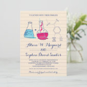 Foto van Roze en Blue Chemistry Wedding Photo nodi Save The Date (Staand voorkant)