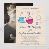 Foto van Roze en Blue Chemistry Wedding Photo nodi Save The Date (Voorkant / Achterkant)
