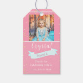 Foto van Roze en Gold Third Birthday Cadeaulabel (Voorkant)