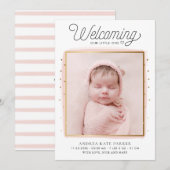 Foto van roze en goudConfetti - Aankondiging van g (Voorkant / Achterkant)